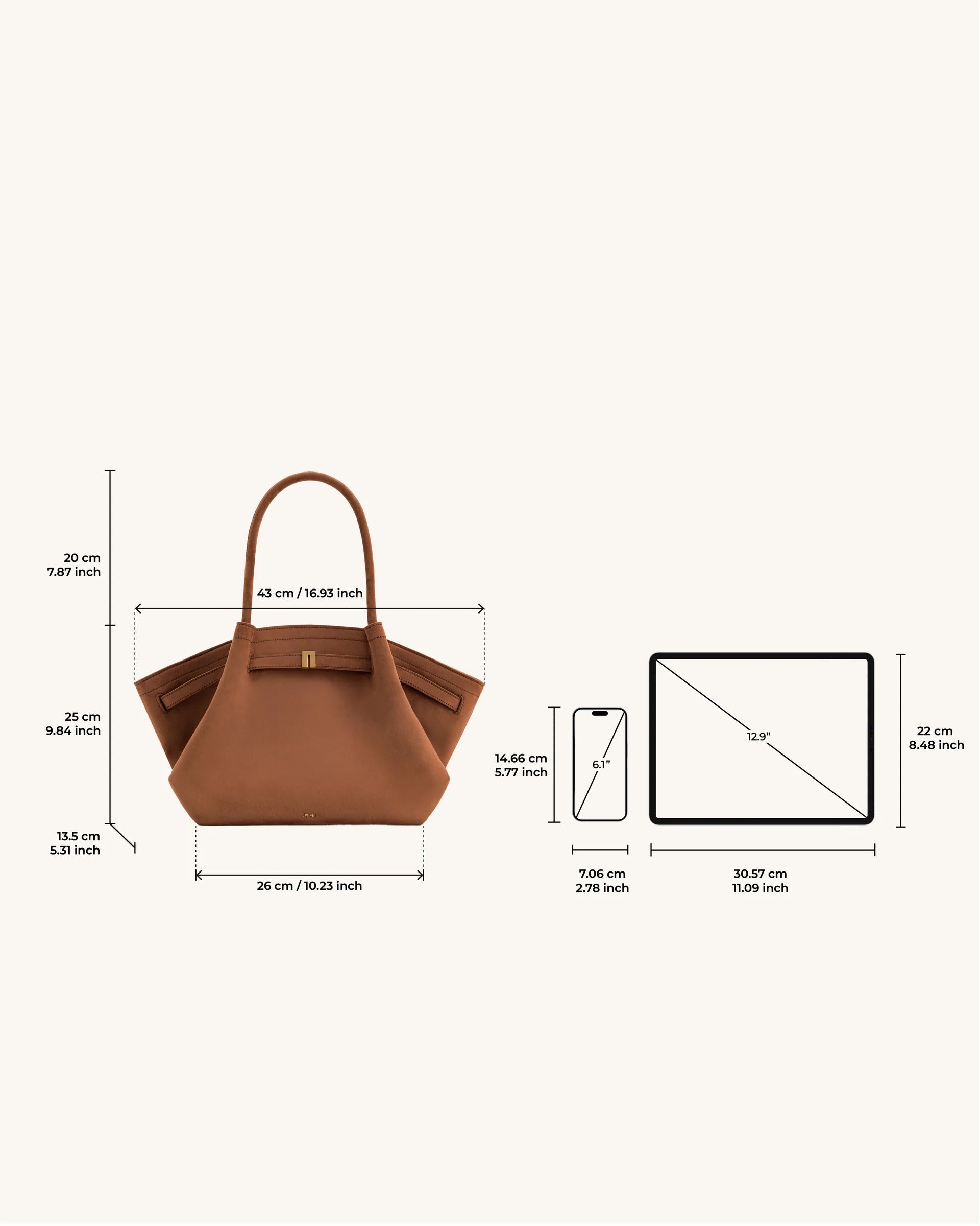 The MAIA Sculpted Tote- Elephant Gray